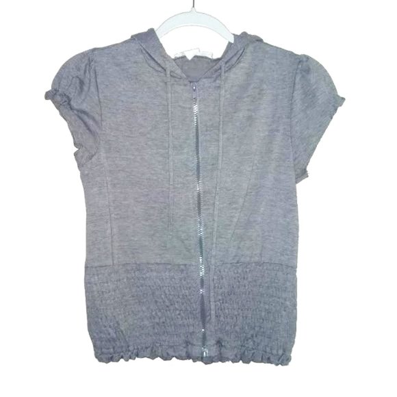 layered with love Tops - Short sleeve hooded jacket grey